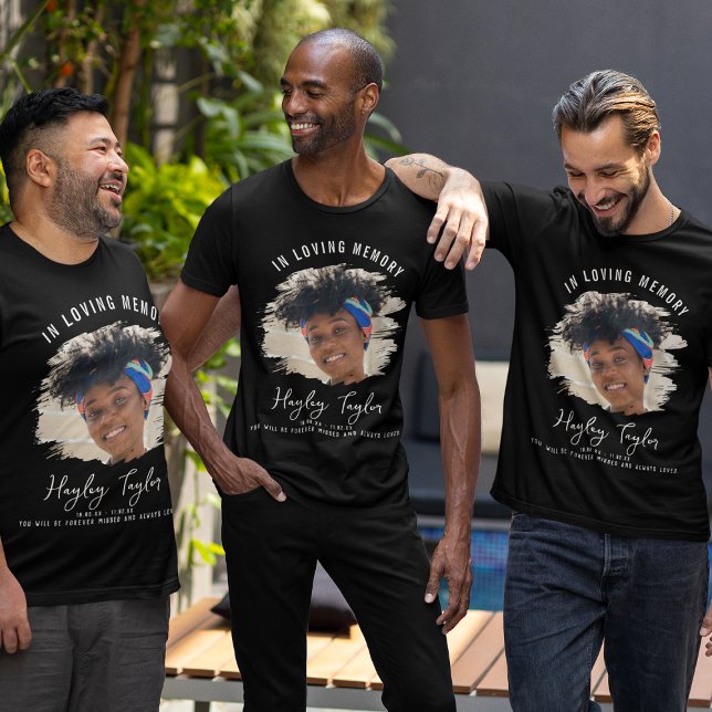 In Loving Memory | Brushed Effect Photo Memorial T-Shirt (Creator Uploaded)