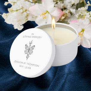 In Loving Memory Butterfly Custom Mini Candle Favors