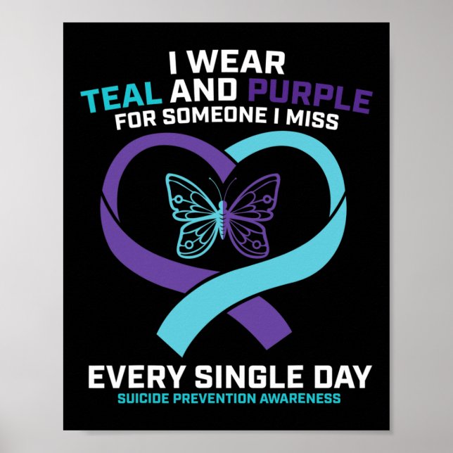 In Loving Memory Butterfly Dad Suicide Prevention  Poster (Front)