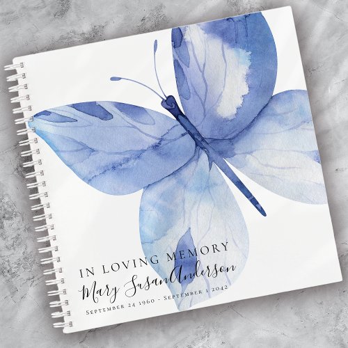 In Loving Memory Butterfly Funeral Guest Book