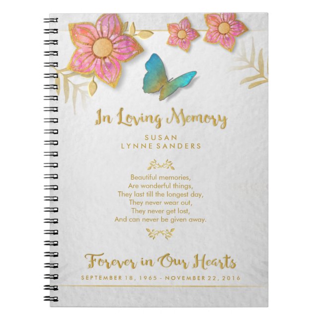 In Loving Memory Butterfly Memorial Guest Book (Front)
