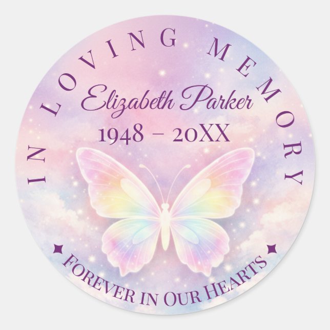 In Loving Memory Butterfly Remembrance Sticker (Front)