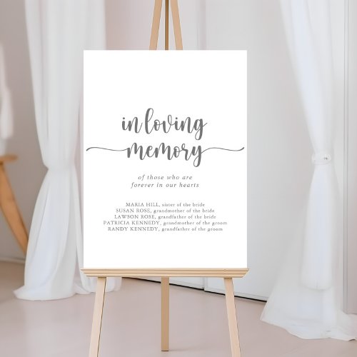 In Loving Memory Calligraphy Silver Sign