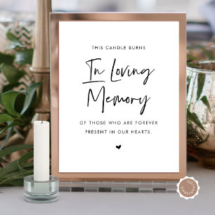 In Loving Memory Candle, Wedding Memorial Table Poster