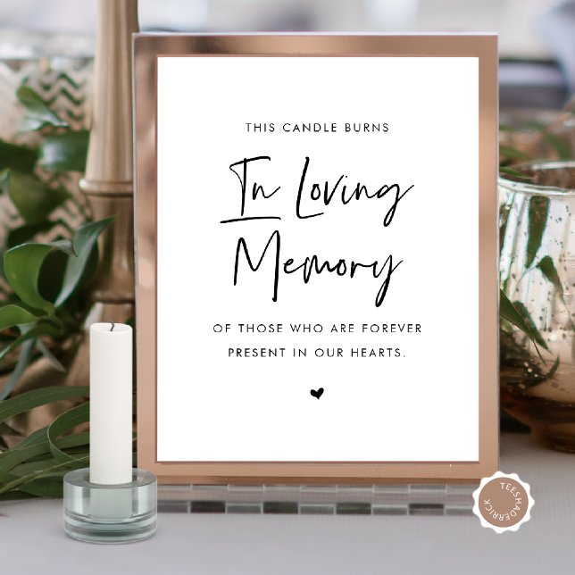 In Loving Memory Candle, Wedding Memorial Table Poster (In Loving Memory, Wedding Memorial Table Sign, Candle Burns, Forever Dear, Digital Download)