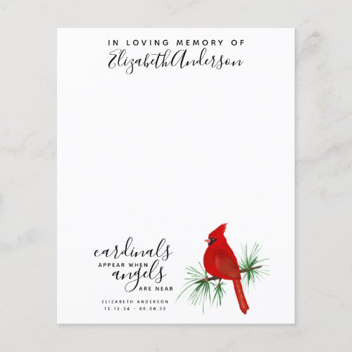 In Loving Memory Cardinal Attendance Card