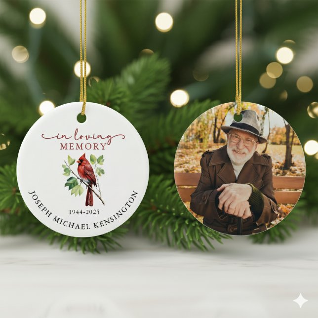 In Loving Memory Cardinal Memorial Keepsake Ceramic Ornament (In Loving Memory Cardinal Memorial Keepsake Ceramic Ornament)