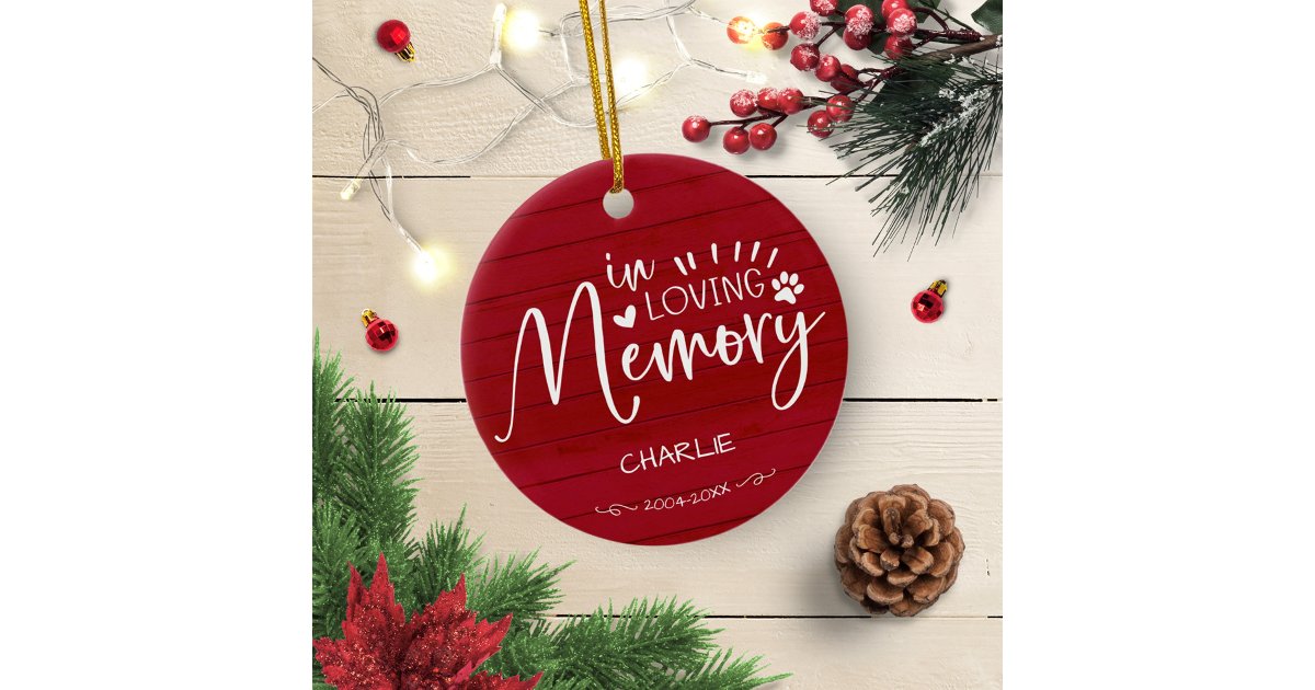 In Loving Memory Cat Or Dog Pet Memorial Photo Ceramic Ornament | Zazzle