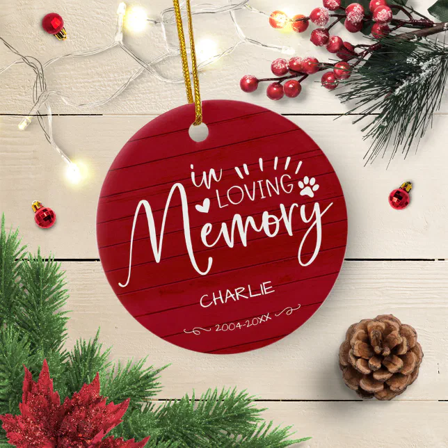 In Loving Memory Cat Or Dog Pet Memorial Photo Ceramic Ornament | Zazzle