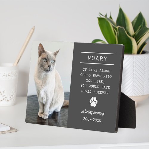 In Loving Memory Cat Personalized Photo Memorial Plaque