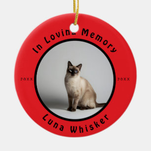 In Loving Memory Cat Photo Memorial Ceramic Ornament