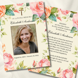 In Loving Memory Catholic Funeral Prayer Card