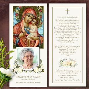 In Loving Memory Catholic Funeral Thank You Card