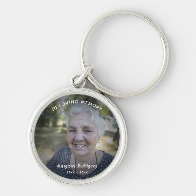 In Loving Memory Celebration Of Life Custom Photo Keychain (Front)
