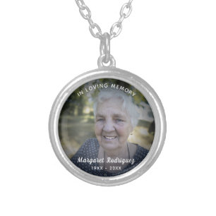 In Loving Memory Celebration Of Life Custom Photo Silver Plated Necklace