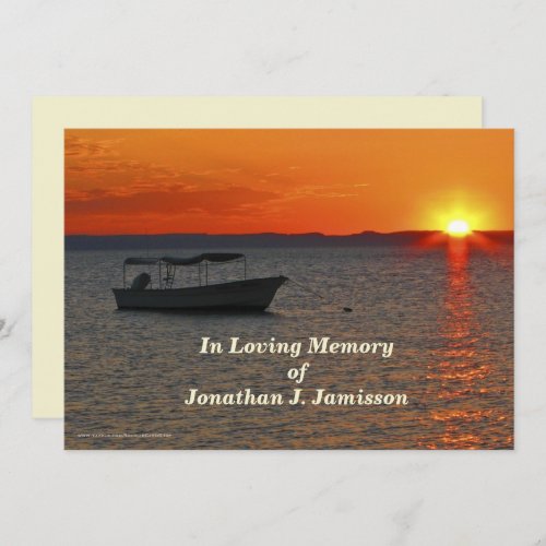 In Loving Memory Celebration of Life Fishing Boat Invitation