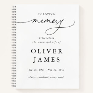 In Loving Memory Celebration of Life Notebook