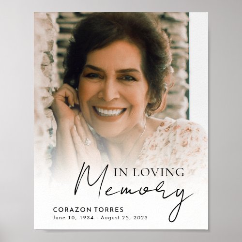 In Loving Memory Celebration of Life Photo Funeral Poster