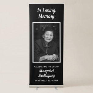 In Loving Memory Celebration Of Life Photo Funeral Retractable Banner