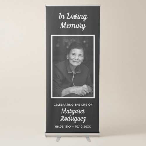 In Loving Memory Celebration Of Life Photo Funeral Retractable Banner