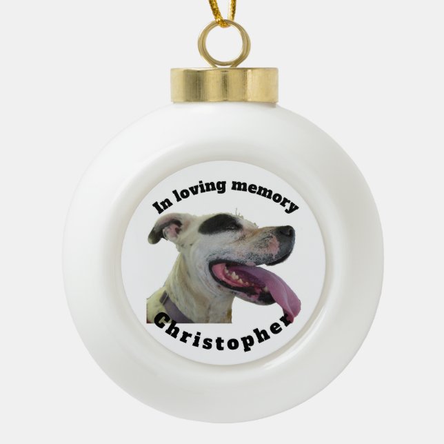 In loving memory Ceramic Ball Christmas Ornament (Front)