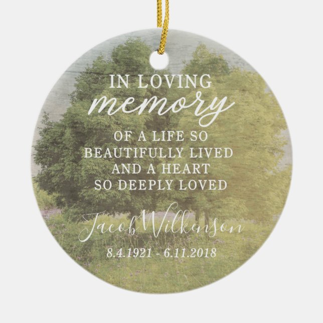 In Loving Memory Ceramic Photo Ornament (Front)