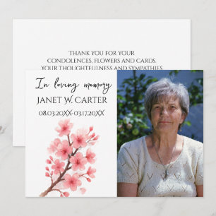 In Loving Memory Cherry Blossom Floral Funeral Invitation