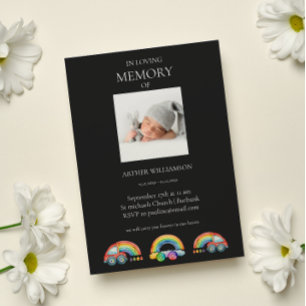 In loving memory child funeral invitation