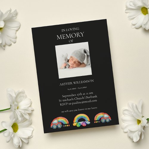 In loving memory child funeral  invitation