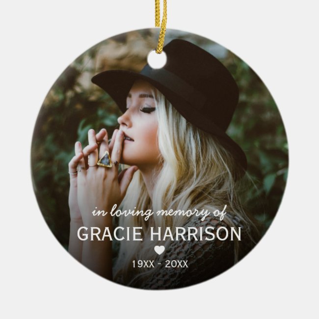 In Loving Memory | Christmas Keepsake 2 Photo Ceramic Ornament