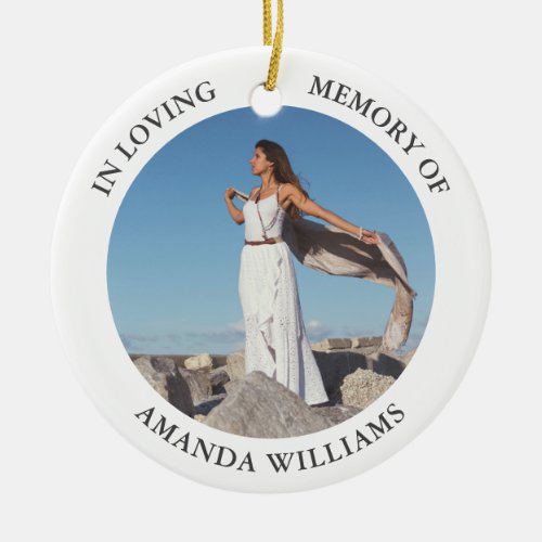 In Loving Memory Christmas Keepsake 2 Photo Ceramic Ornament