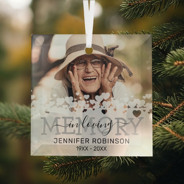 In Loving Memory Christmas Memorial Glass Ornament (Creator Uploaded)