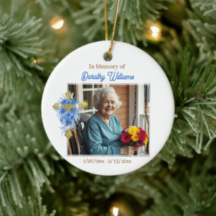 In Loving Memory   Christmas Photo Memorial Ceramic Ornament