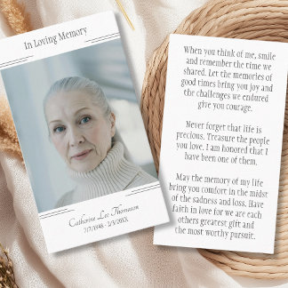 In Loving Memory Classic Photo Prayer Card