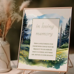 In Loving Memory Country Watercolor Wedding Poster