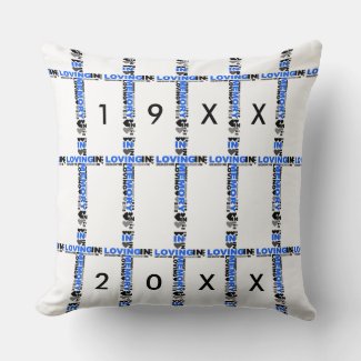 In Loving Memory Cross Blue Sympathy Pillow