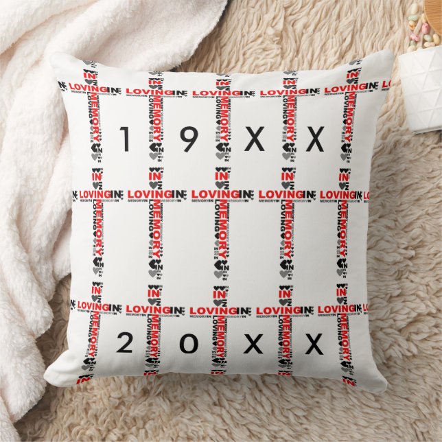 In Loving Memory Cross Red Pillow by Tell 3 People (Blanket)