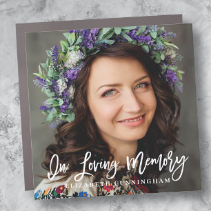 In Loving Memory Cursive Custom Photo Memorial Car Magnet