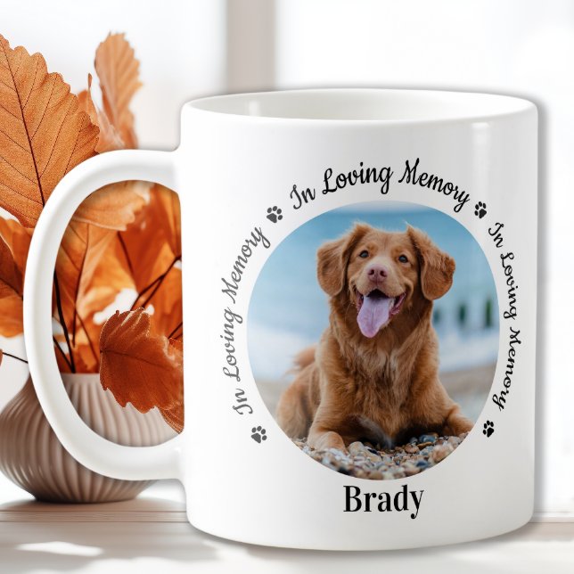 In Loving Memory Custom 2 Photo Dog Pet Memorial Coffee Mug