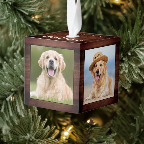 In Loving Memory Custom 4 Photo Pet Memorial Cube Ornament