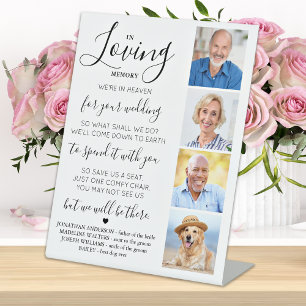 In Loving Memory Custom 4 Photo Wedding Memorial  Pedestal Sign