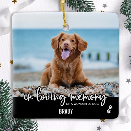 In Loving Memory Custom Dog Photo Pet Memorial Ceramic Ornament