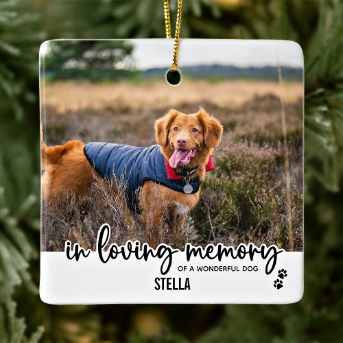 In Loving Memory _ Custom Dog Photo Pet Memorial Ceramic Ornament