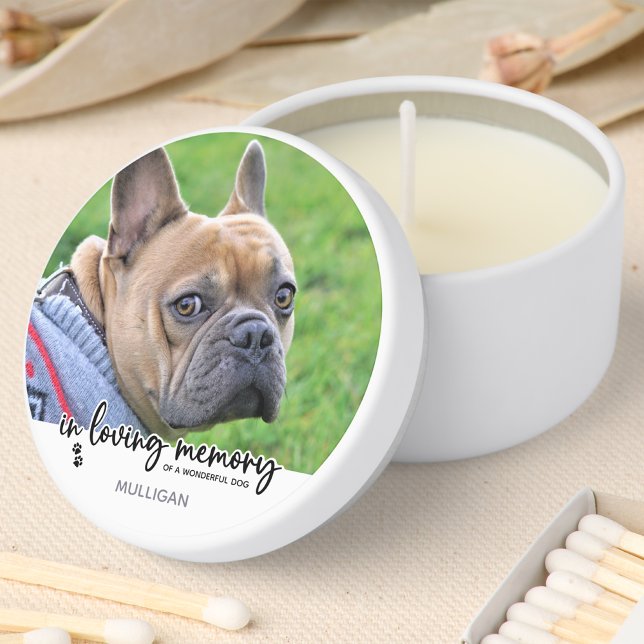 In Loving Memory - Custom Dog Photo - Pet Memorial Mini Candle Favors (Creator Uploaded)