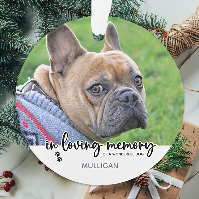 In Loving Memory - Custom Dog Photo Pet Memorial Ornament (Creator Uploaded)