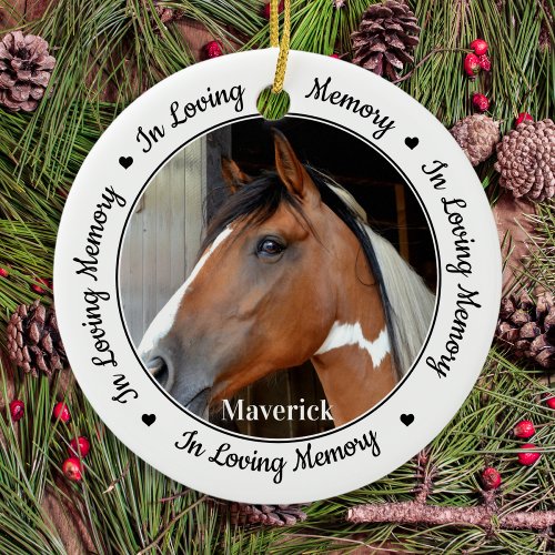 In Loving Memory Custom Horse Photo Pet Memorial Ceramic Ornament