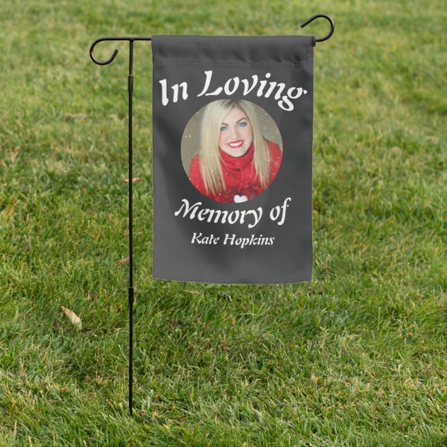 In Loving Memory Custom Modern Elegant photo  Garden Flag (In SItu)