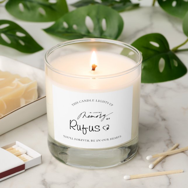 In Loving Memory Custom Pet Memorial Sympathy Gift Scented Candle (Lit)