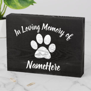 In Loving Memory Custom Pet Memorial Wooden Box Sign