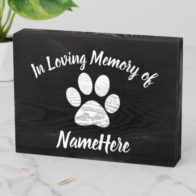 In Loving Memory Custom Pet Memorial Wooden Box Sign (In Situ Horizontal)